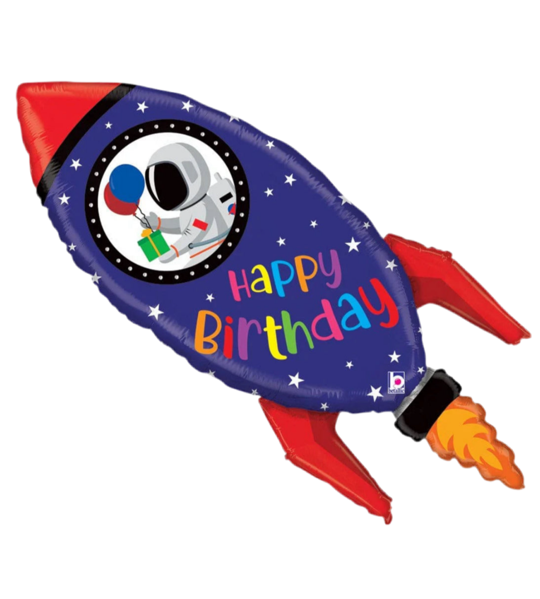 Betallic 40" Happy Birthday Rocket Balloon